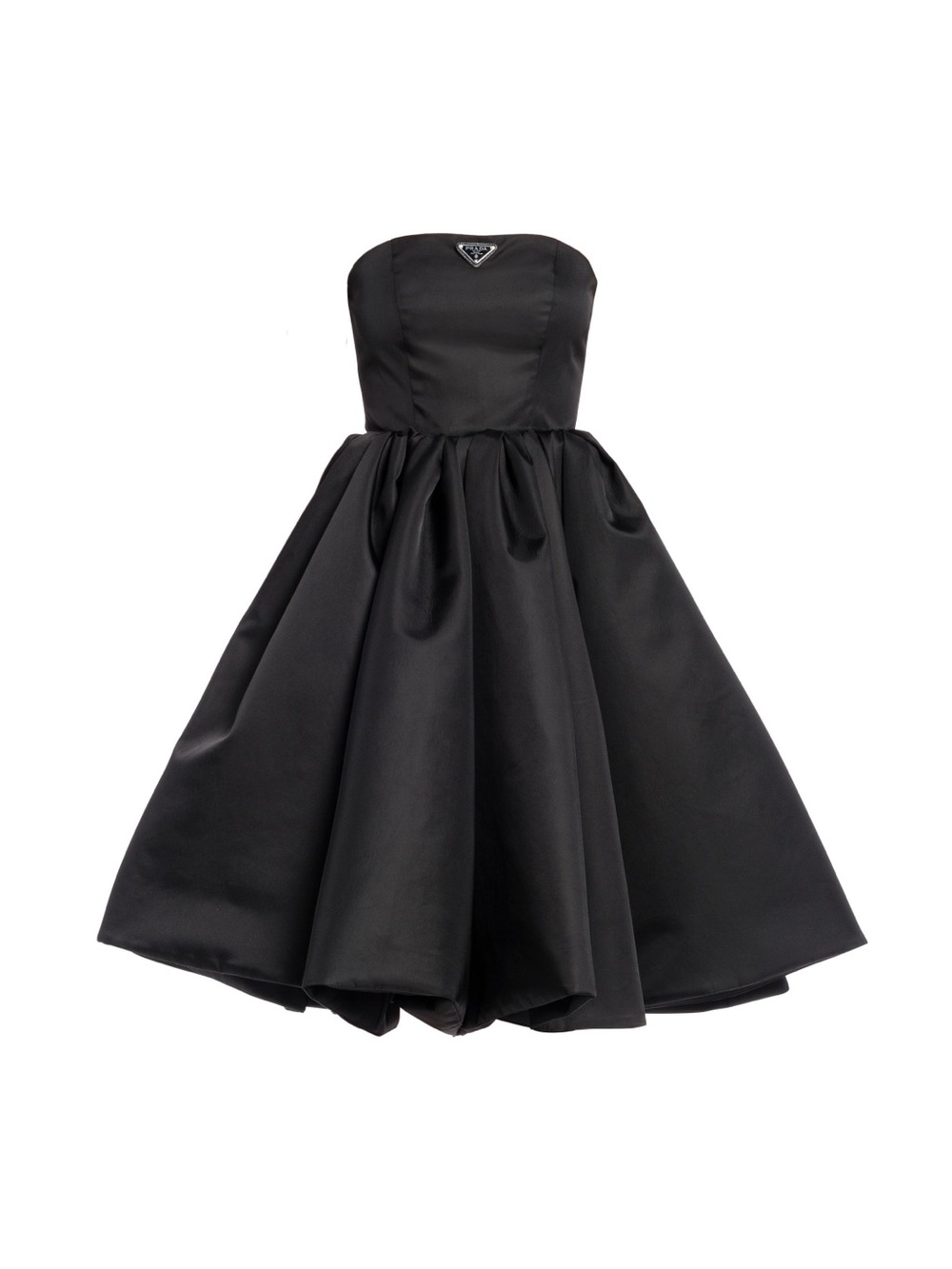 Prada RE-NYLON Black Strapless Full-Skirt Dress